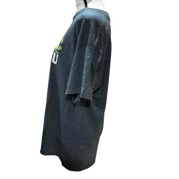 Passover Graphic T-Shirt Dayenu Green Frogs on Grey Background Unisex Large - Picture 4 of 5